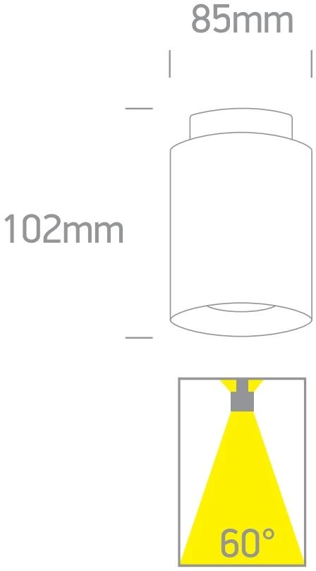 Lubinis šviestuvas 10+2W LED paviršinis šviestuvas, baltas, 3000K, 12112A/W/W