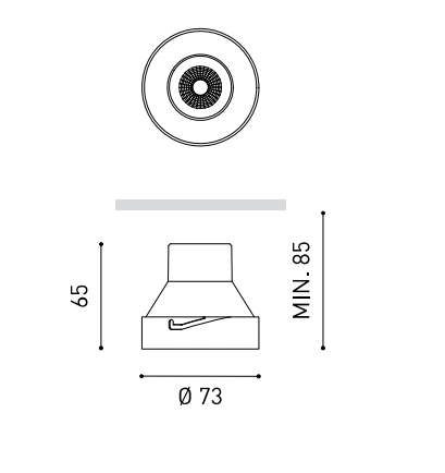 10,3W LED įleidžiamas šviestuvas ARKOSLIGHT SHOT LIGHT M, baltas, 4000K, IP20