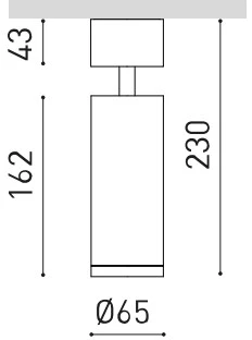 Lubinis šviestuvas 10,3W LED paviršinis šviestuvas FIT 65, baltas, 3000K, 36º