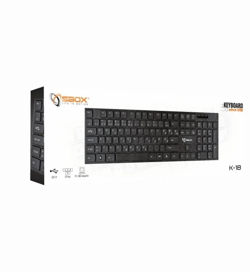 Sbox Technology 105 klavišų membraninė klaviatūra Sbox K-18US, juoda