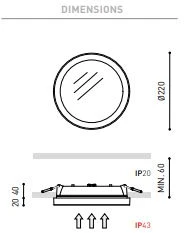10,5W LED įleidžiamas šviestuvas STRAM PRISMATIC 1 3000K, baltas
