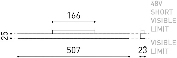 10,5W LED linijinis šviestuvas į magnetines sistemas LINE 500 48V, baltas, 3000K