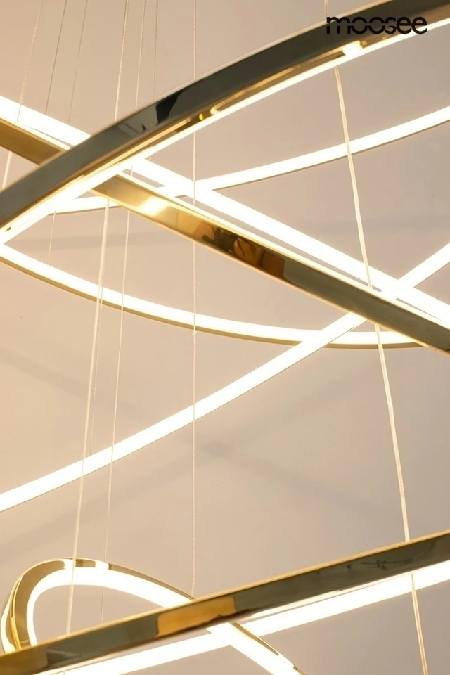 105W LED pakabinamas šviestuvas RING SLIM L, aukso sp., 3000K