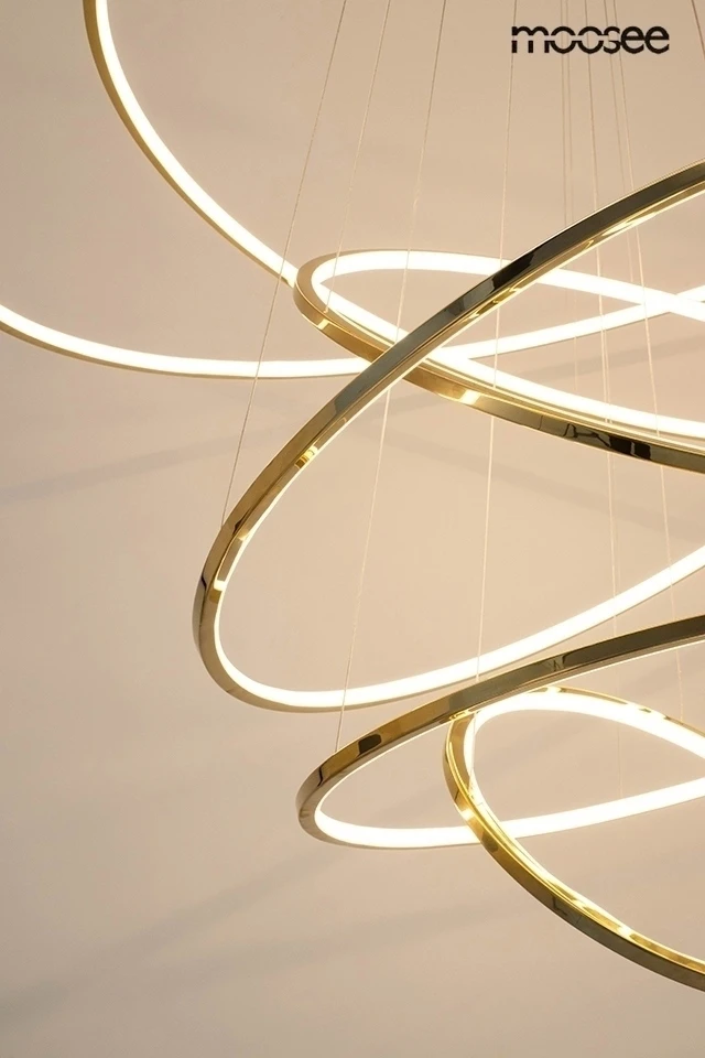105W LED pakabinamas šviestuvas RING SLIM L, aukso sp., 3000K