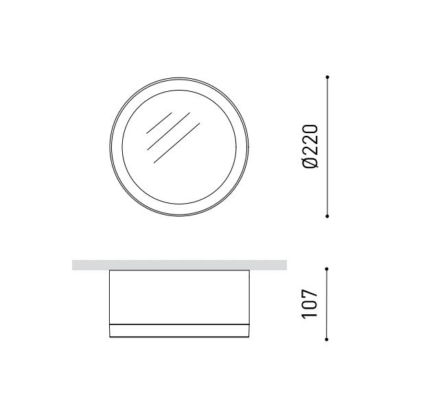 Lubinis šviestuvas 10,5W LED paviršinis šviestuvas STRAM SURFACE, juodu korpusu, 4000K