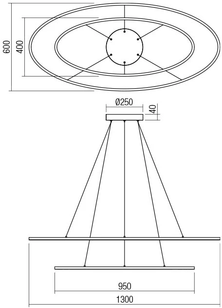 108W LED pakabinamas šviestuvas LEO, bronzos sp., 3000/4000K, dimeriuojamas, 01-3300