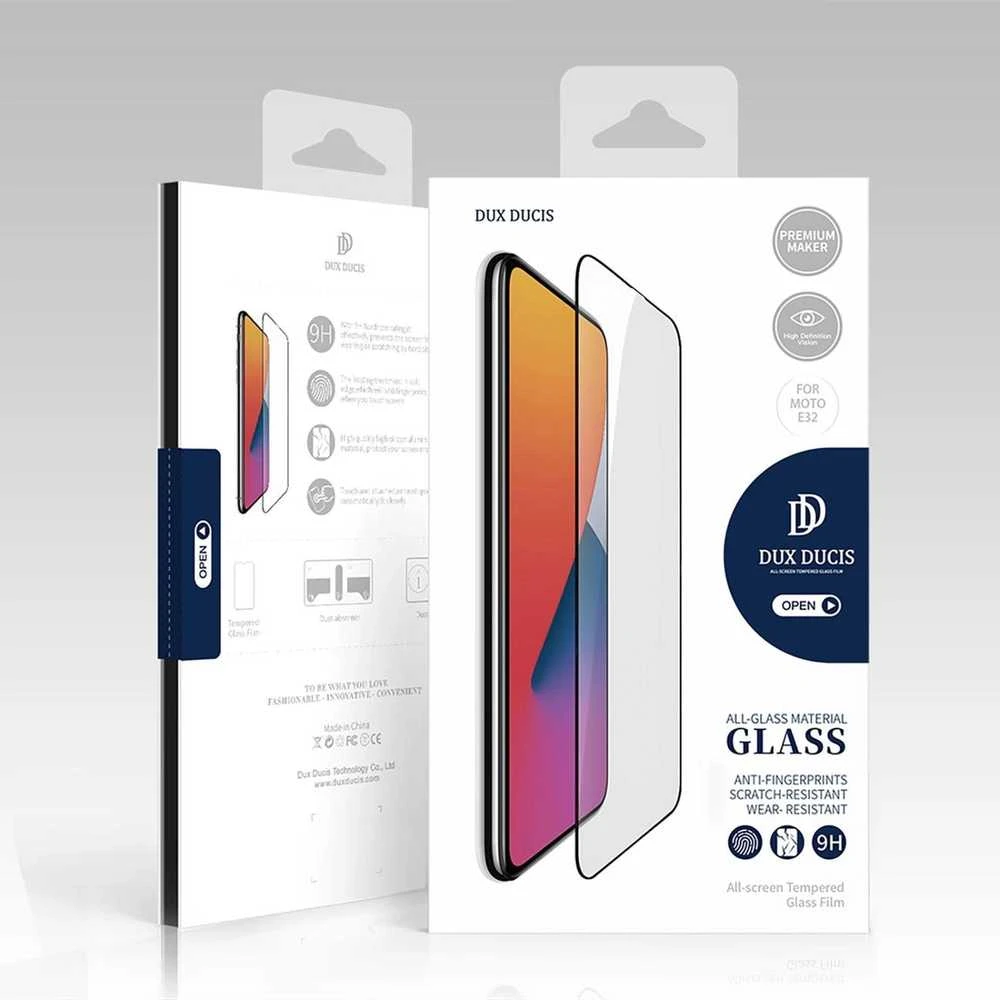 Dux Ducis 10D Apsauginis stiklas 9H full screen apsauginis stiklas with frame Motorola Moto E32 juodas (case friendly)