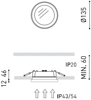 10W įleidžiamas šviestuvas STRAM MINI, baltas, 3000K, 100°, dimeriuojamas, su maitinimo šaltiniu