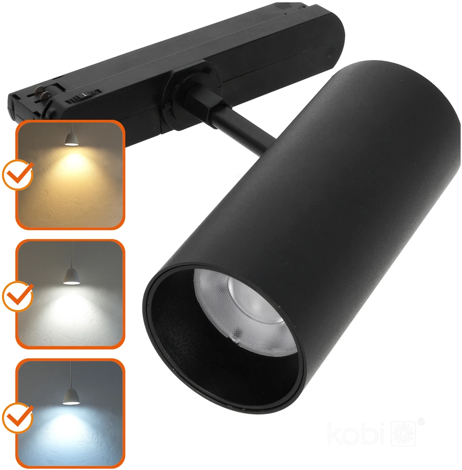 10W LED akcentinis šviestuvas į 3 fazių bėgelius NEXTRACK CORE, juodas, 3000/4000/5000K, 36°