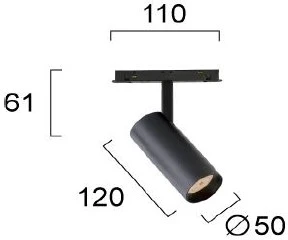 10W LED akcentinis šviestuvas į magnetines sistemas VIOKEF MAGNETIC, juodas, 3000/4000/6000K, 4244000S