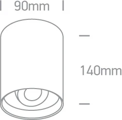 Lubinis šviestuvas 10W LED cilindro formos šviestuvas, baltas, 3000K, 12110D/W/W