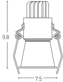 10W LED įleidžiamas šviestuvas, baltas, 3000K, S075
