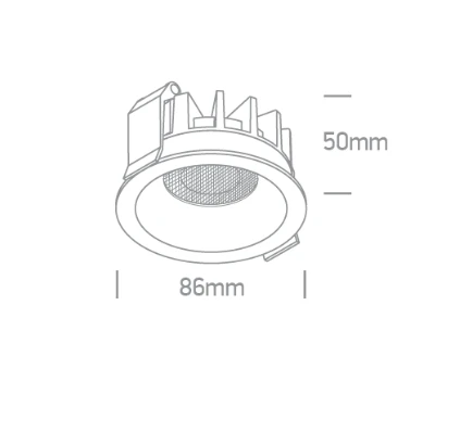 10W LED įleidžiamas šviestuvas, baltas, 3000/3500/4000K, su filtru nuo akinimo, 10110DH/W/V