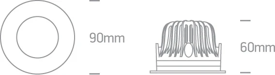 10W LED įleidžiamas šviestuvas, baltas, 4000K, 10110G/W/C