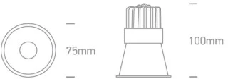 10W LED įleidžiamas šviestuvas, juodas, 3000/3500/4000K, 10110FD/B/V