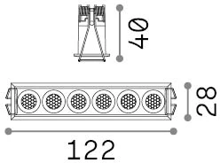 10W LED įleidžiamas šviestuvas LIKA, baltas korpusas/juodas reflektorius, 4000K, 341675