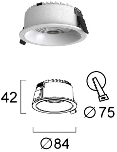 10W LED įleidžiamas šviestuvas LUIGI, baltas, 3000/4000/6500K, 4334900
