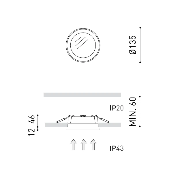 10W LED įleidžiamas šviestuvas STRAM MINI, baltas, 3000K, IP43