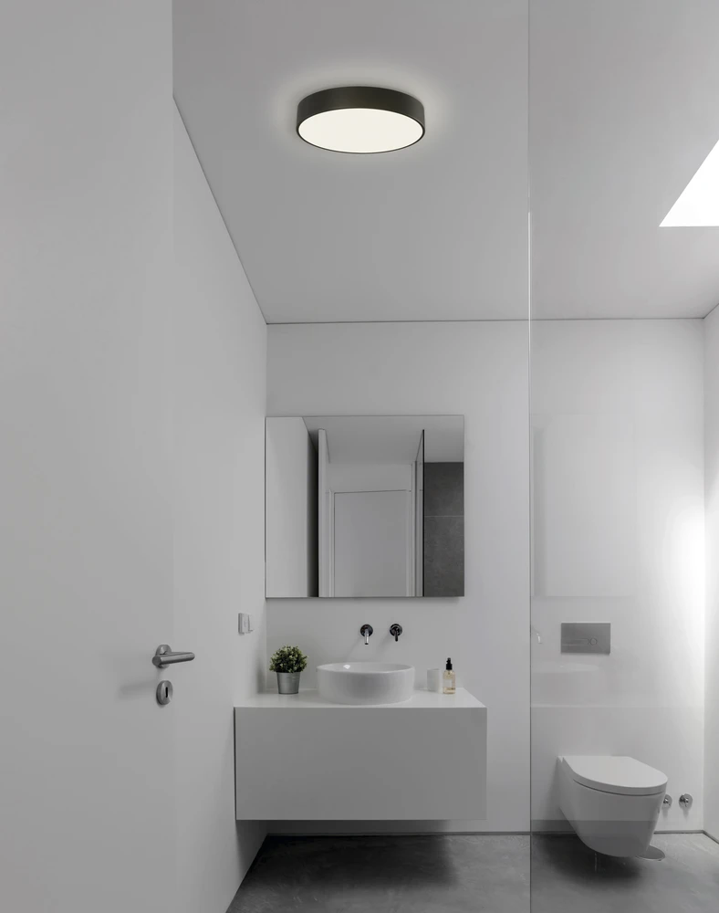 10W LED lubinis šviestuvas DINS, matinės juodos sp., 2700/3000K, IP44, P0395070N