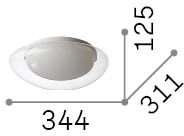 10W LED lubinis šviestuvas SQUISH, skaidrus, 3000K, 332406