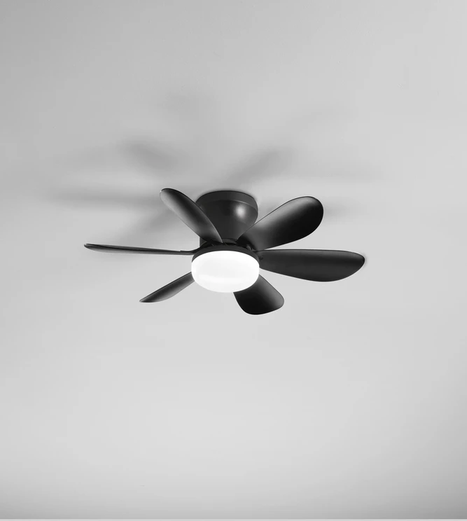 10W LED lubinis šviestuvas - ventiliatorius WIND, juodas, CCT, dimeriuojamas