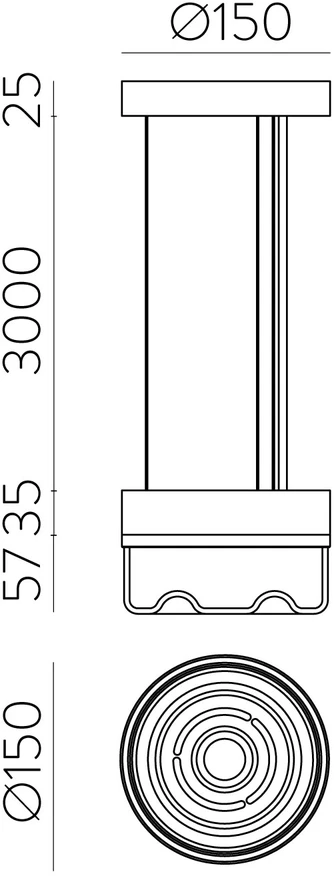 10W LED pakabinamas šviestuvas ECLIPSE, juodos/dūmų sp., 2700K, C4029090N