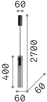 10W LED pakabinamas šviestuvas FLAM, juodos/dūmų sp., 3000K, 345512