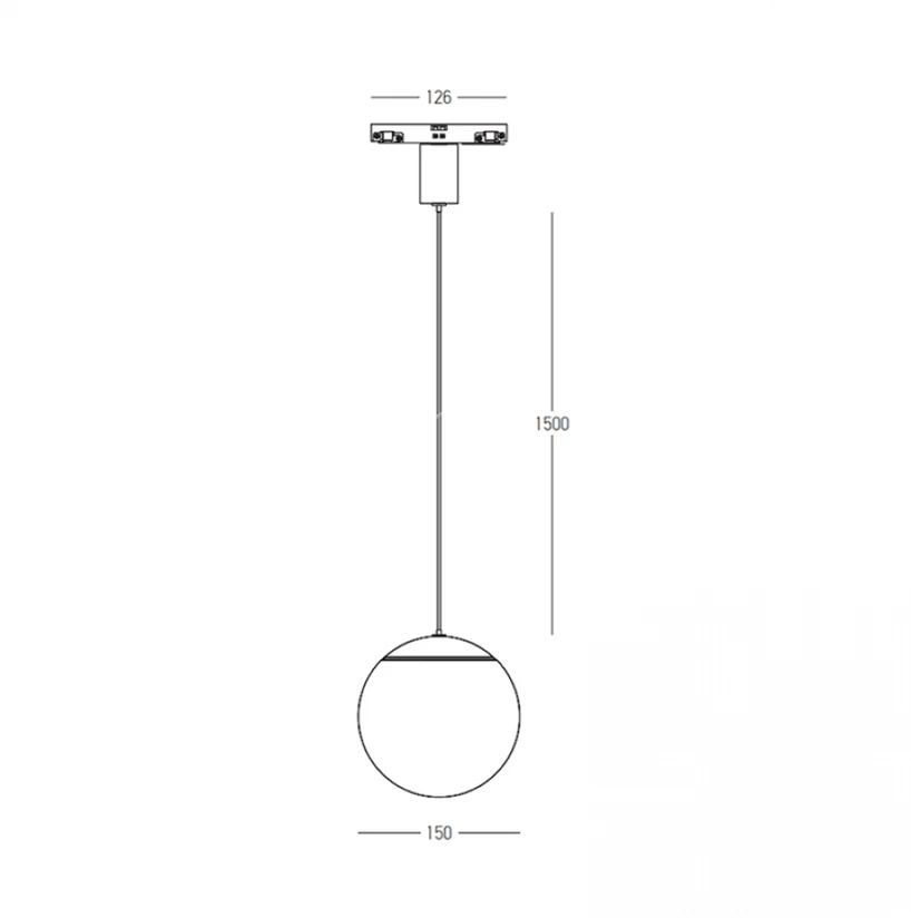 10W LED pakabinamas šviestuvas į magnetinę sistemą ZAMBELIS MAGNETIC 3MM, juodas, 3000K, dimeriuojamas, 25125