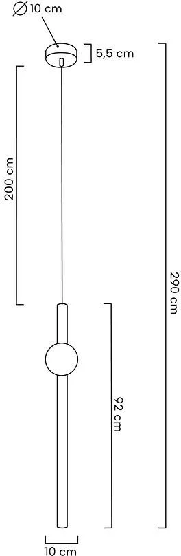 10W LED pakabinamas šviestuvas LIBRA 90 IN, aukso sp., 3000K