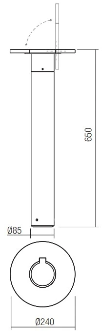 10W LED pastatomas lauko šviestuvas FREE, tamsiai pilkas, 3000K, 65cm, 90455