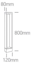 10W LED pastatomas lauko šviestuvas, juodas, 3000/3500/4000K, 80cm, 67470A/B/V