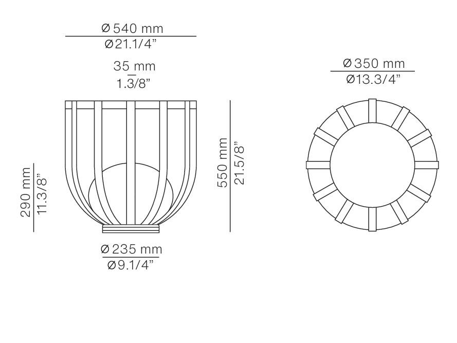 10W LED pastatomas šviestuvas BOLS, terakotos sp., 2700K, IP65, dimeriuojamas