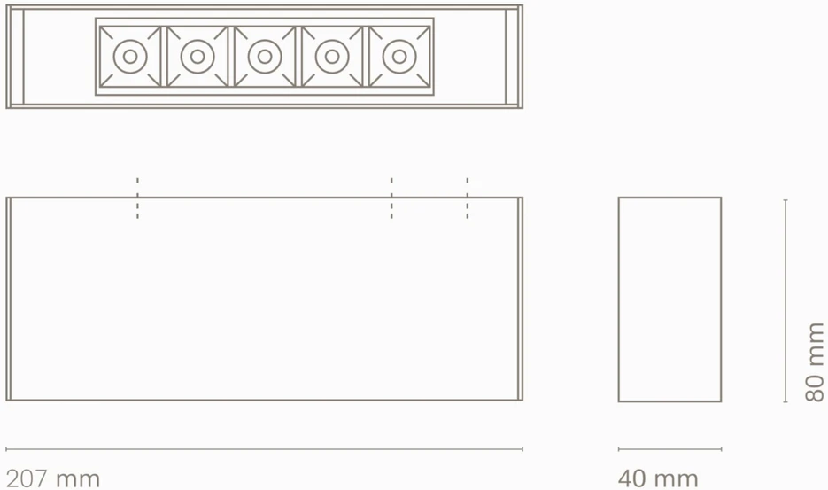 Lubinis šviestuvas 10W LED paviršinis šviestuvas DOT S DOWN, juodas, 3000K, 48˚