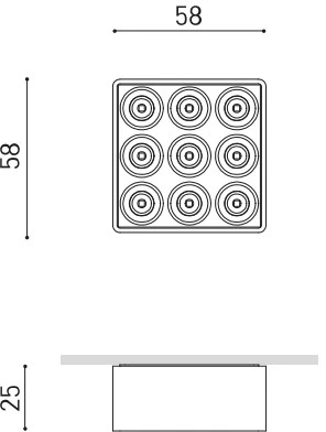 Lubinis šviestuvas 10W LED paviršinis šviestuvas Juodas FOSTER MICRO, juodas, 3000K