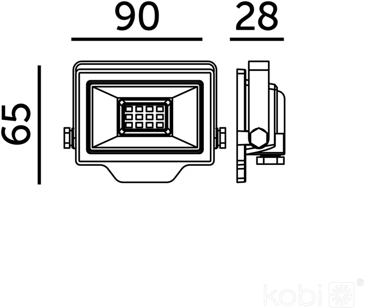 10W LED prožektorius DELYO MHN, juodas, 6000K, IP65