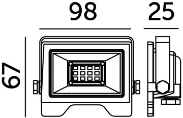 10W LED prožektorius MH, juodas, 6500K, IP65