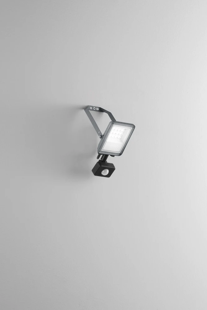10W LED prožektorius su judesio davikliu ESUS, sidabro sp., CCT, IP54