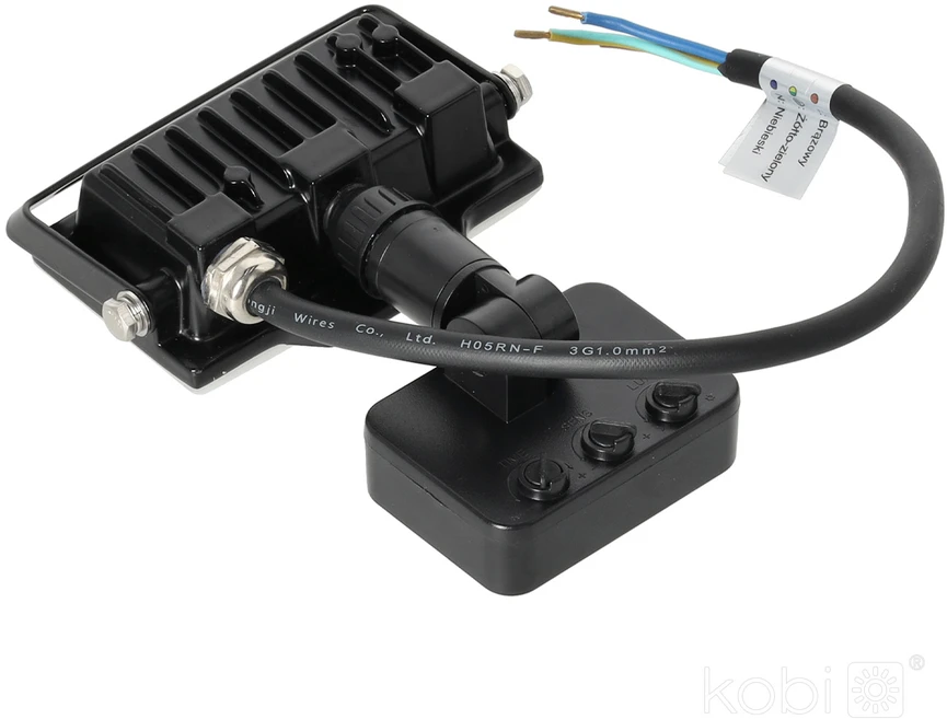 10W LED prožektorius su judesio davikliu DELYO MHNC, juodas, 6000K, IP54