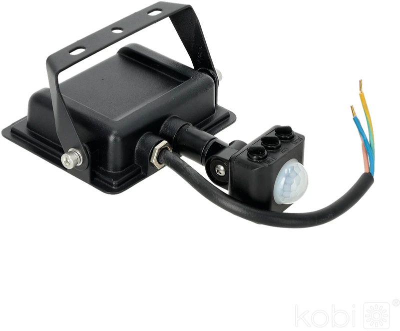 10W LED prožektorius su judesio davikliu MHC, juodas, 6500K, IP44