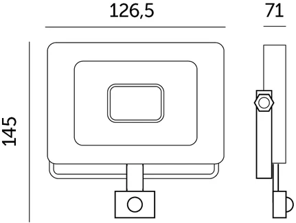 10W LED prožektorius su judesio davikliu MHC, juodas, 6500K, IP44