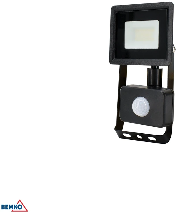 Kafler 10W LED prožektorius su judesio davikliu KASTEL, juodas, 6500K, IP65