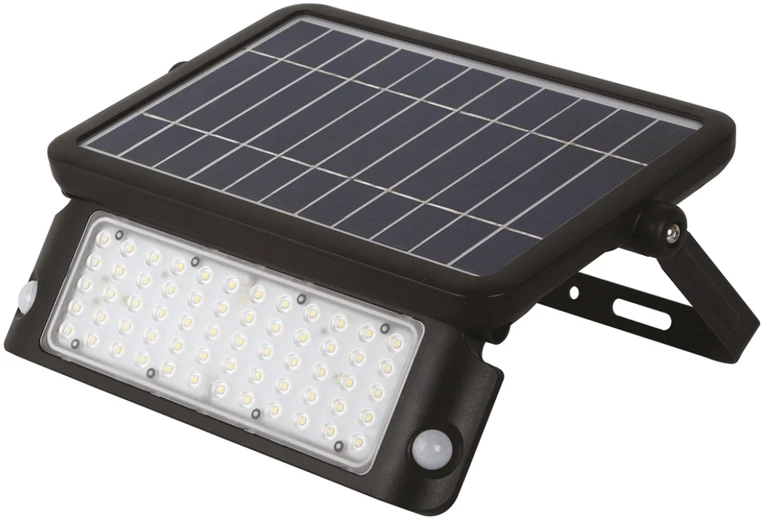 10W LED prožektorius su saulės baterija ir judesio davikliu MHC, juodas, 4000K
