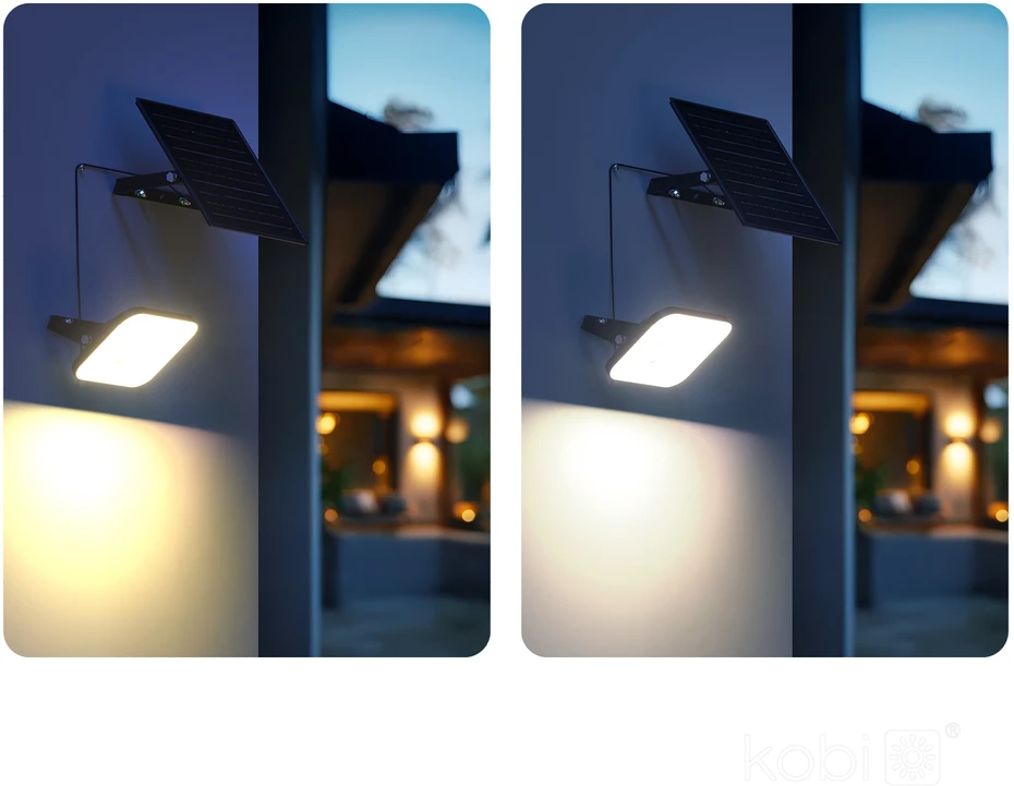 10W LED prožektorius su saulės baterija MHCS, juodas, 4000K, su judesio davikliu, IP65, 120x60°