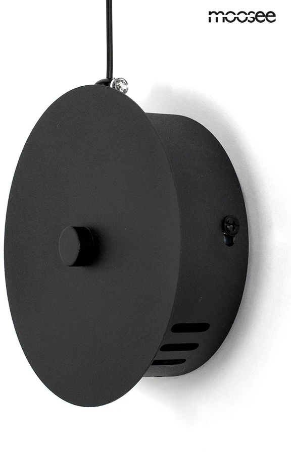 10W LED sieninis šviestuvas FLAT, juodas, 3000K