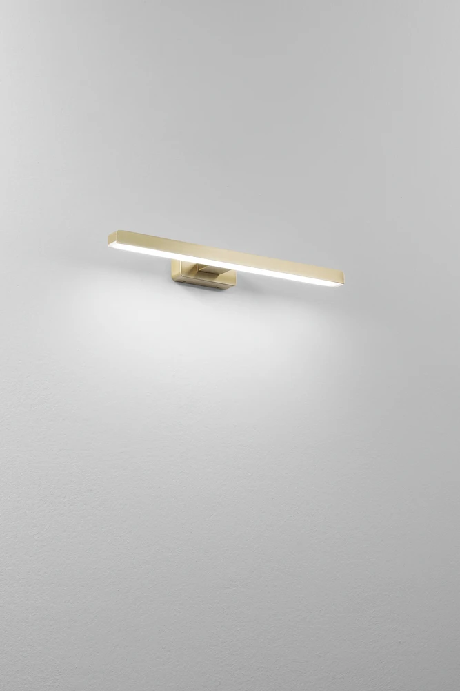 Sieninis šviestuvas 10W LED sieninis vonios šviestuvas LANCER, šlifuoto aukso sp., 4000K, IP54