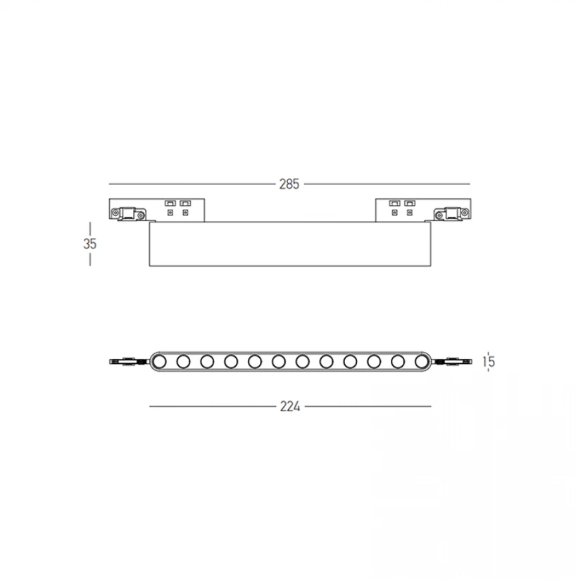 10W LED šviestuvas į magnetinę sistemą ZAMBELIS MAGNETIC 3MM, juodas, 3000K, dimeriuojamas, 25122