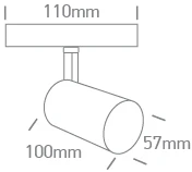 10W LED šviestuvas į magnetines sistemas FLAT, juodas, 3000/4000/5000K, 48V, 38°, 43120F/B/V