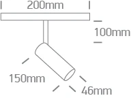 10W LED šviestuvas į magnetines sistemas MINI/MIDI/MAXI/P&P, baltas, 3000/3500/4000K, 48V, 38°, 42144/W/V
