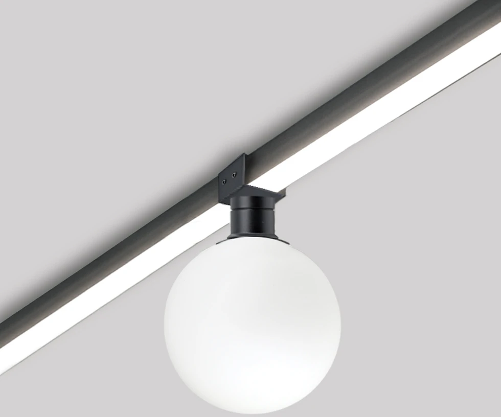 10W LED šviestuvas, montuojamas į NOVO bėgelį, juodos/baltos sp., 48V, 3000K, IP65, 4331800