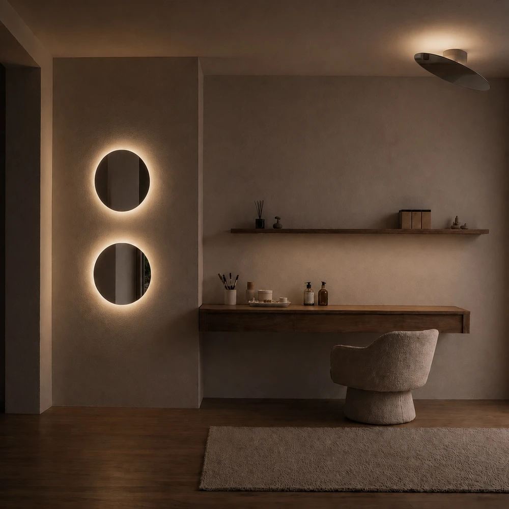 Sieninis šviestuvas 10W LED šviestuvas - veidrodis MIRA, baltu korpusu, 3000K, pakreipiamas, 2667